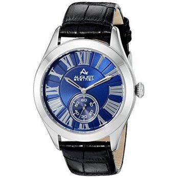 [poledit] August Steiner Men`s AS8203 Round Blue Dial Two Hand Quartz Strap Watch (R1)/12678502