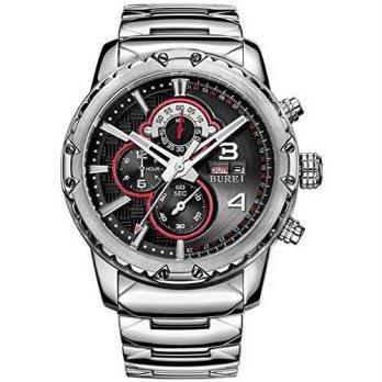 [poledit] BUREI Men`s BM-7011-C51EH Stainless Steel Multi-Function Chronograph Watch with /12679060