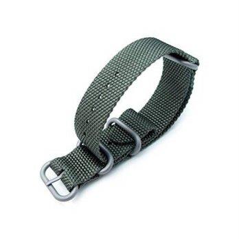 [poledit] Bullet Tail Thick Zulu Watch Band, 22mm 3 Rings M-Green Honeycomb Nylon, MiLTAT,/12685478