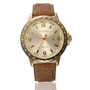 [poledit] CURREN Mens Leisure Sport PU Leather Band Calendar function Analog Quartz Wrist /12678664