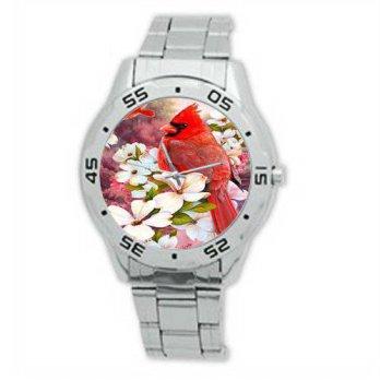 [poledit] Cardinal bird Watch Special Design Beautiful Red Cardinal bird and Snow Custom M/12675821