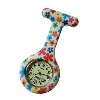 [poledit] Censi Unisex-Adult Floral Luminous Dial Silicone Nurse Doctors Tunic Brooch Watc/12683680