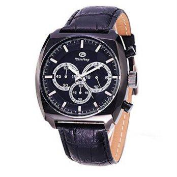 [poledit] Chiefeng Men`s Analog Display Quartz Black Leather Watch (T1)/12673117