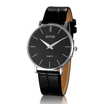 [poledit] Cocotina COCOTINA Ultrathin Black Faux Leather Band Round Dial Quartz Fashion Ma/12679494