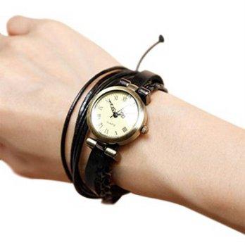 [poledit] Cocotina COCOTINA Vintage Ladies Womens Weave Wrap Around Leather Bracelet Quart/12882311