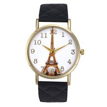 [poledit] Creazydog Creazy Paris Eiffel Tower Women Faux Leather Analog Quartz Wrist Watch/12950638