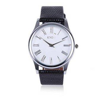 [poledit] Damara Men`s Black Leather Band Quartz Wrist Watch (T1)/12673375