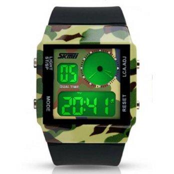 [poledit] Fanmis Leisure Stylish Square Dial Waterproof Digital Unisex White Rubber Camouf/12889453