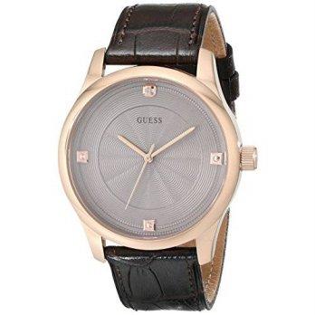 [poledit] GUESS Men`s U0539G2 Dressy Brown Watch with Rose Gold-Tone Case, Khaki Dial & Ge/12886398