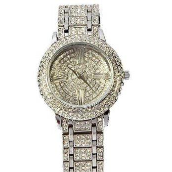 [poledit] Generic Fashion Lady Elegant Silver Diamond Womens Quartz Wrist Watch (T1)/12664620