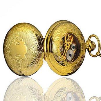 [poledit] Generic Luxury Gold Plated Hand Winding Mens Mechanical Pocket Watch (T1)/12674125