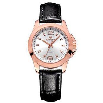 [poledit] Generic MEGIR 2520 Female Quartz Watch with Leather Strap 30M Water Resistance (/12432039