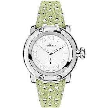 [poledit] Glam Rock Women`s summerTime 40mm Green Leather Band Steel Case Swiss Quartz Whi/12681711