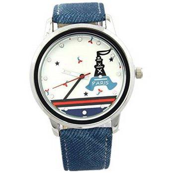 [poledit] Kezzi Women`s K877 Navy Jean Caual Quartz Analog Leather Watch Paris Dial (T1)/12881903