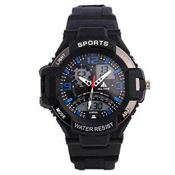 [poledit] Lt-select lt-select New Blue Waterproof Mens Dual Time Sports Digital Quartz Wri/12435926