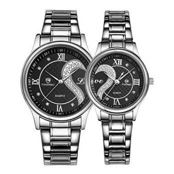 [poledit] OOFIT 2PCS Watches for Lovers and Couples Fashion Stainless Steel Band Wrist Wat/12679628