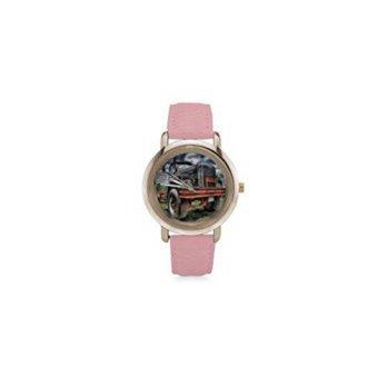 [poledit] Old Truck Watch Birthday Gift Classic Farm Truck Design Women`s Rose Gold Leathe/12880623