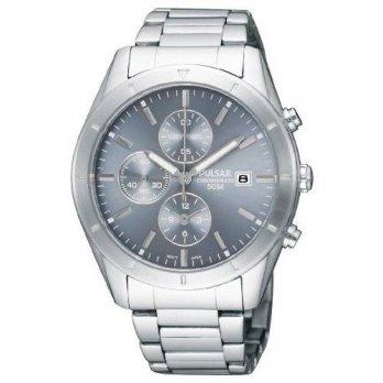 [poledit] Pulsar Men`s PF8329 Chronograph Stainless Steel Case and Bracelet Blue Dial Watc/12435568