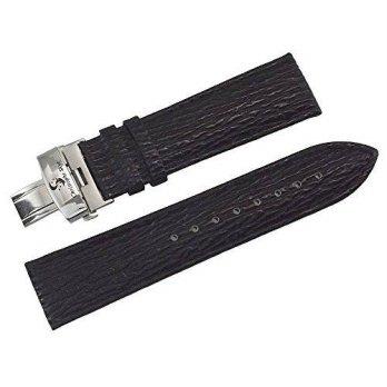 [poledit] Replacement Watch Straps CHRISTOPHE SKYE 22mm Padded Black Leather Deployment Cl/12888509