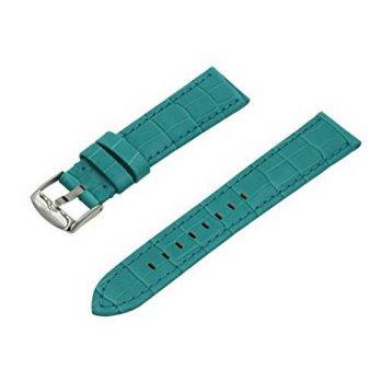 [poledit] SWISS REIMAGINED 18mm Turquoise Crocodile Grain Padded Italian Calfskin Leather /12882321