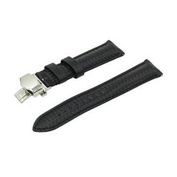 [poledit] SWISS REIMAGINED 22mm Black Carbon Fiber Grain Padded Italian Calfskin Leather W/12887555