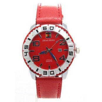 [poledit] Shao Peng SHAO PENG Mens Red Genuine Leather Strap Stainless Steel Date Buckle A/12888209