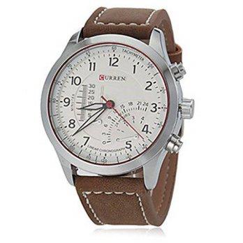 [poledit] Soleasy Men`s Military Fighter Jet Design Leather Band Wrist Watch(White)WTH8052/13108927