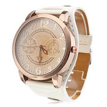 [poledit] Soleasy Soelasy Women`s Fashion Big Dial PU Band Wrist Watch (White)WTH8036 (T1)/12882053