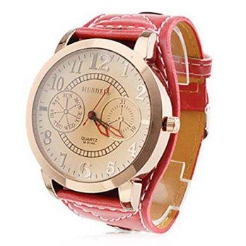 [poledit] Soleasy Soelasy Women`s Fashion Big Dial PU Band Wrist Watch (Red)WTH8034 (T1)/12881543