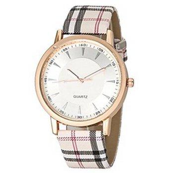 [poledit] Soleasy Women Fashion Plaid Pattern Band Wrist Watch(Pink)WTH0917 (T1)/12882100