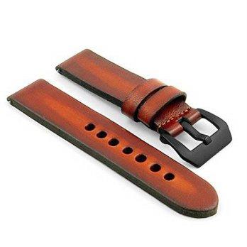 [poledit] StrapsCo 18mm Vintage Rust 4mm Thick Leather Watch Strap w/ PVD Matte Black Pre-/12673450