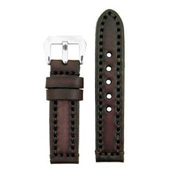 [poledit] StrapsCo 18mm Vintage Thick Leather Watch Band in Dark Brown with Heavy Duty Sti/12673139