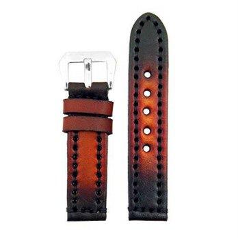 [poledit] StrapsCo 18mm Vintage Thick Leather Watch Band in Rust with Heavy Duty Black Sti/12673460