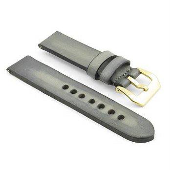 [poledit] StrapsCo 20mm Vintage Grey 4mm Thick Leather Watch Strap w/ PVD Yellow Gold Pre-/12673599