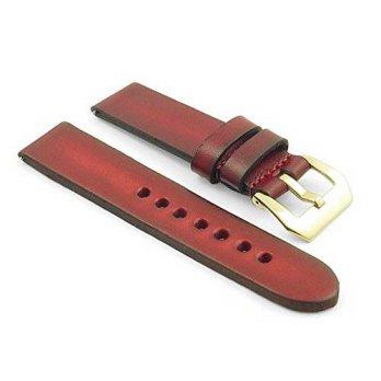 [poledit] StrapsCo 24mm Vintage Red 4mm Thick Leather Watch Strap w/ PVD Yellow Gold Pre-V/12673560