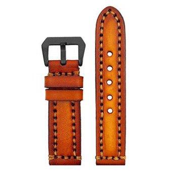 [poledit] StrapsCo 26mm Vintage Thick Leather Watch Band in Tan with Heavy Duty Stitching /12888153