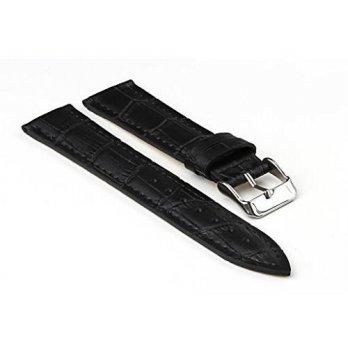 [poledit] StrapsCo Matte Black Crocodile Embossed Leather Watch Strap in 26mm/12888074