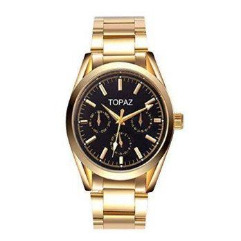 [poledit] Topaz 5006B Black Dial Men`s Gold tone Luxury watch with new design. (T1)/12678912