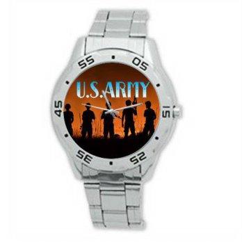 [poledit] US Army Watch Best Gifts Military US Army Soldiers Watch Analogue Stainless Stee/12675837