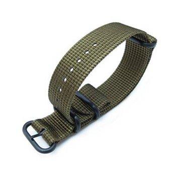 [worldbuyer] 22mm Zulu Watch Band, MiLTAT 3 Rings 3D woven nylon armband, Military Green, /1353948