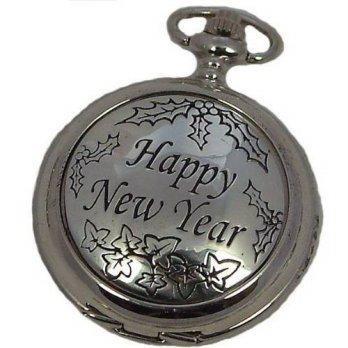 [worldbuyer] A E Williams 4806SK Happy New Year mens mechanical pocket watch with chain/1345431