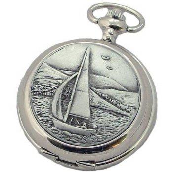 [worldbuyer] A E Williams 4840SK Sailing mens mechanical pocket watch with chain/1345401