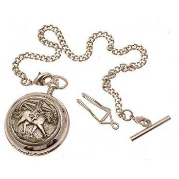 [worldbuyer] AEW Pocket watch - Solid pewter fronted quartz pocket watch - Horse riding de/1341746