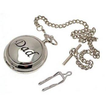 [worldbuyer] AEW Solid Pewter fronted quartz pocket watch - Dad design/1349474