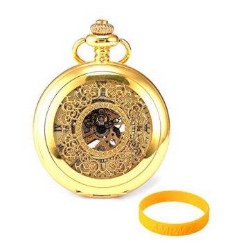 [worldbuyer] AMPM24 WPK020 Mens Mechanical Pocket Watch Luxury Golden Luminous - Chain - W/1344054