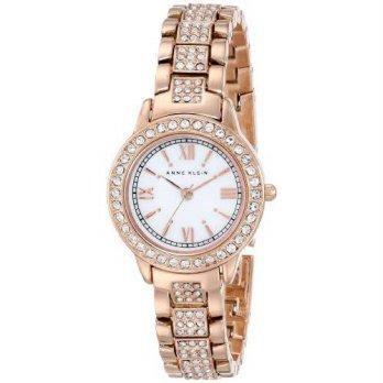 [worldbuyer] Anne Klein Womens AK/1492MPRG Swarovski Crystal Accented Rose Gold-Tone Brace/1375069