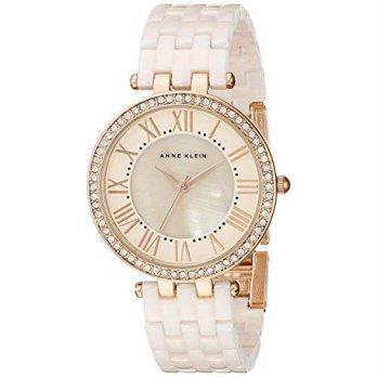 [worldbuyer] Anne Klein Womens AK/2130RGLP Swarovski Crystal-Accented Rose Gold-Tone and L/1376611