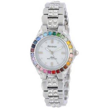 [worldbuyer] Armitron Womens 75/3689MPSVRB Multi-Color Swarovski Crystal Accented Silver-T/1375762