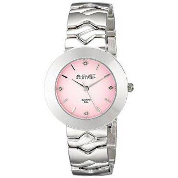 [worldbuyer] August Steiner Womens AS8157PK Analog Display Quartz Silver Watch/1378720