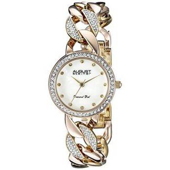 [worldbuyer] August Steiner Womens AS8190TRI Round White Mother of Pearl Dial Three Hand Q/1375907